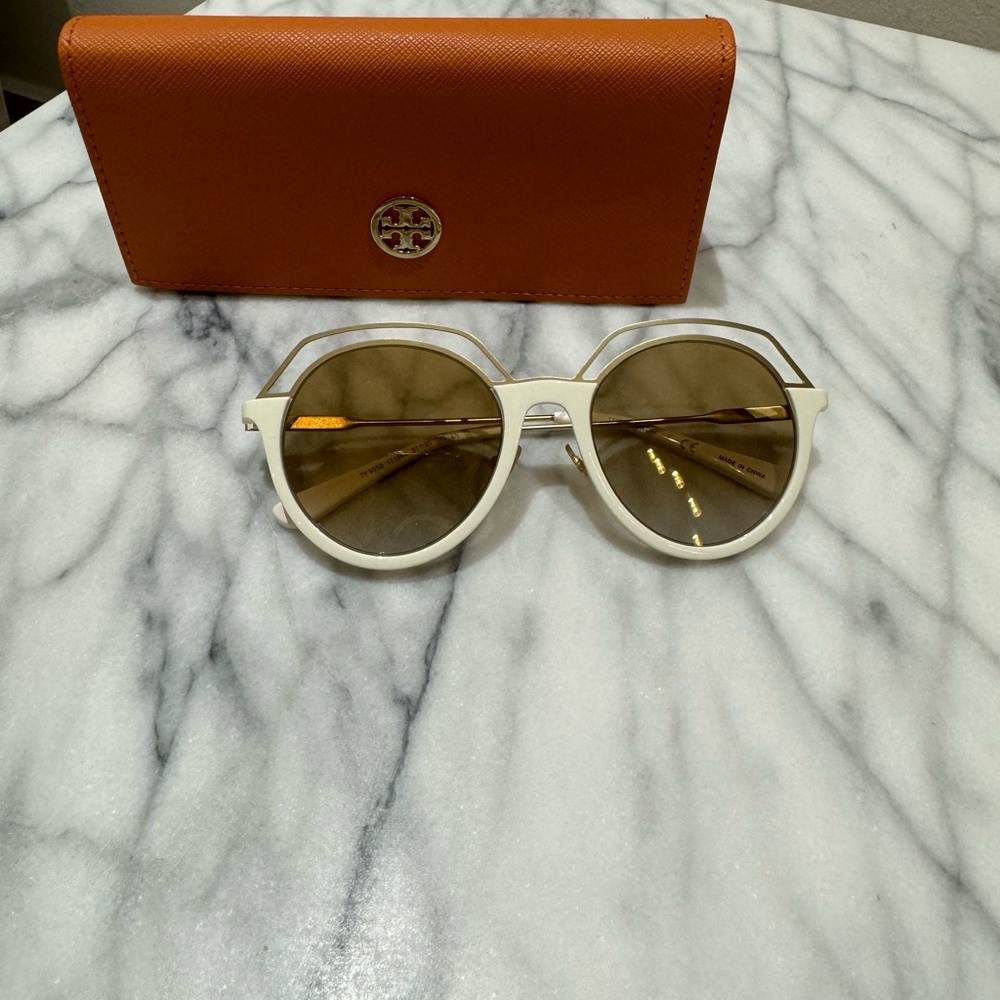 Tory Burch 51 mm Gold, Ivory Sunglasses- Not Use